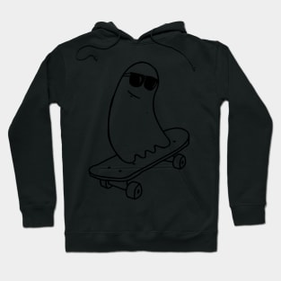 Cool Ghost on Skateboard Funny Skateboarding Gift Hoodie